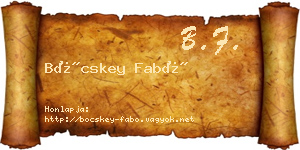 Böcskey Fabó névjegykártya